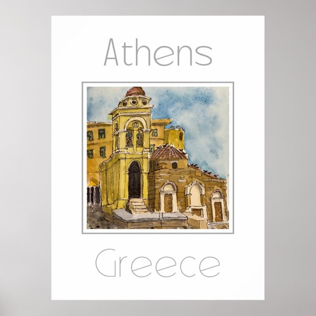 Affiche de voyage pour Athènes Grèce (Devant)