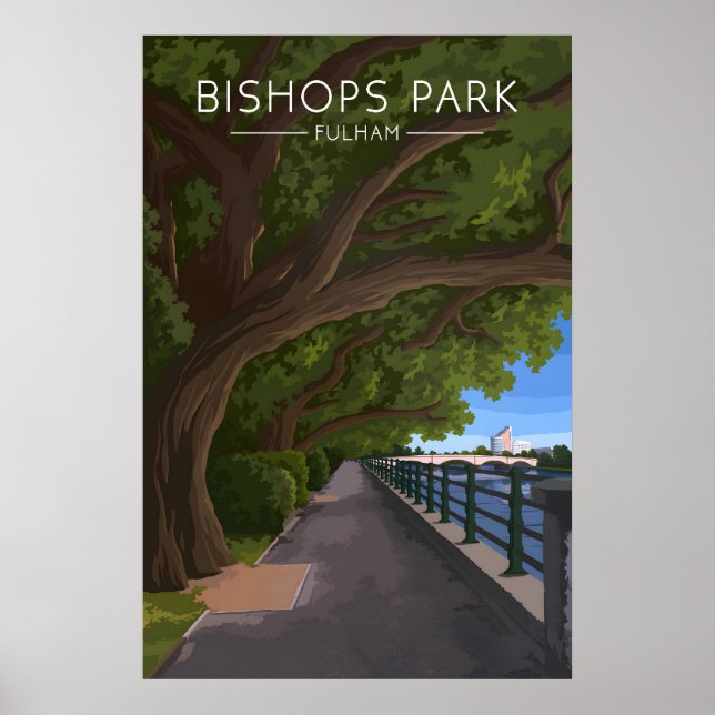 Affiche de voyage pour Bishops Park Fulham Londres (Devant)