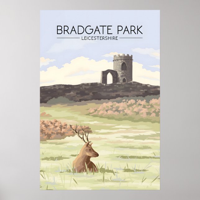 Affiche de voyage pour Bradgate Park Leicestershir (Devant)