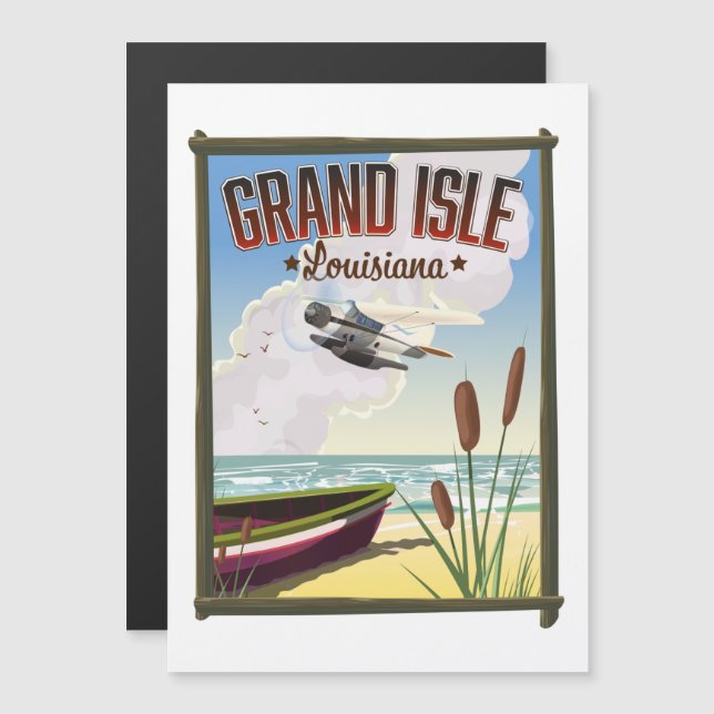 Affiche de voyage pour Grand Isle, Louisiane  (Devant / Derrière)