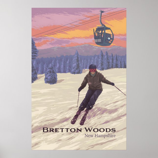 Affiche de voyage pour la station de ski de Bretto (Devant)