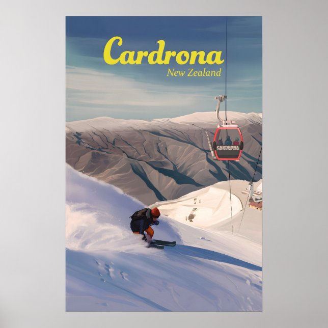 Affiche de voyage pour la station de ski de Cardro (Devant)