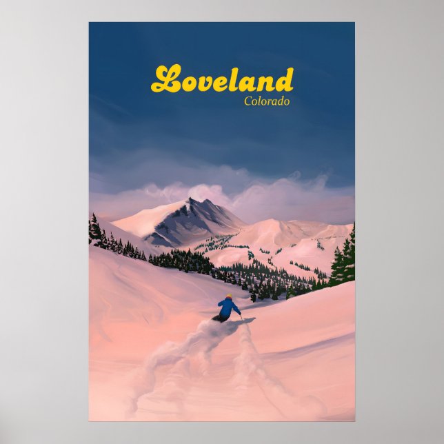 Affiche de voyage pour la station de ski de Lovela (Devant)
