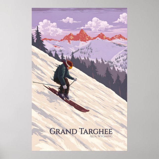 Affiche de voyage pour la station de ski Grand Tar (Devant)
