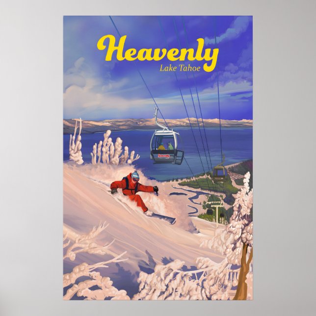 Affiche de voyage pour la station de ski Heavenly  (Devant)
