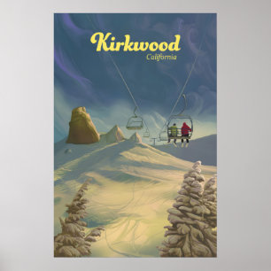 Affiche de voyage pour la station de ski Kirkwood
