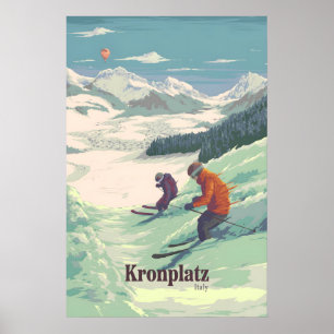 Affiche de voyage pour la station de ski Kronplatz