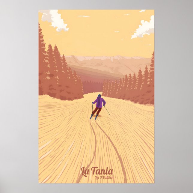 Affiche de voyage pour la station de ski La Tania (Devant)