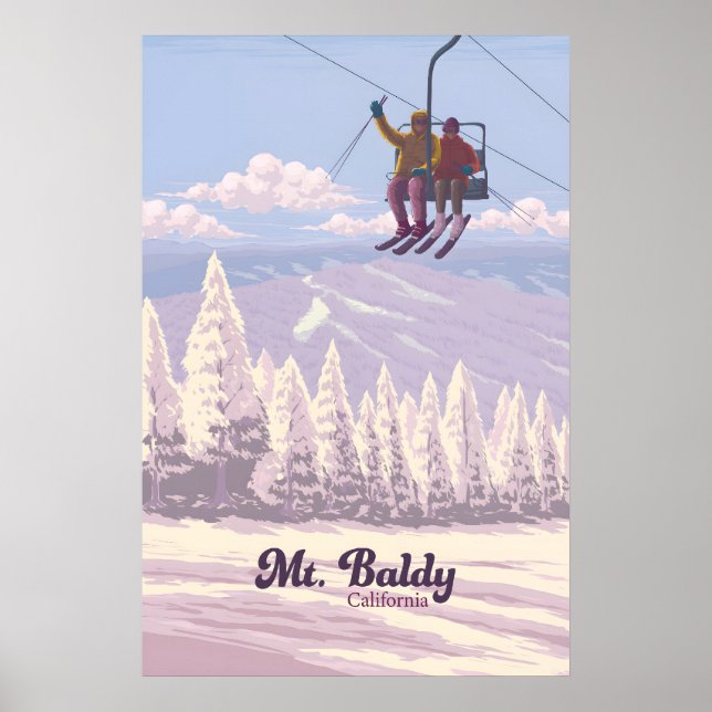 Affiche de voyage pour la station de ski Mt Baldy  (Devant)