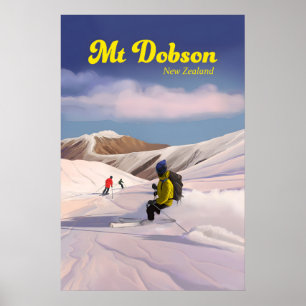 Affiche de voyage pour la station de ski Mt Dobson