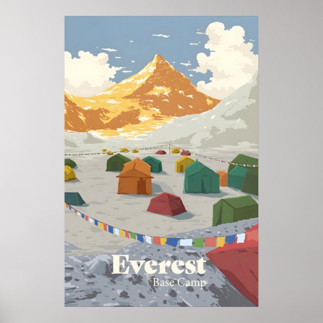 Affiche de voyage pour le camp de base du mont Eve (Devant)