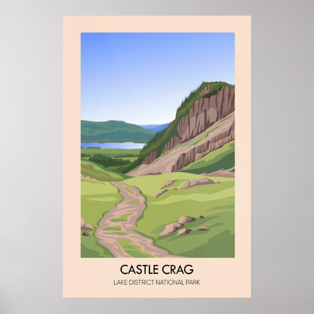Affiche de voyage pour le lac du mont Castle Crag  (Devant)