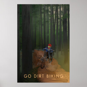 Affiche de voyage pour le motocross tout-terrain