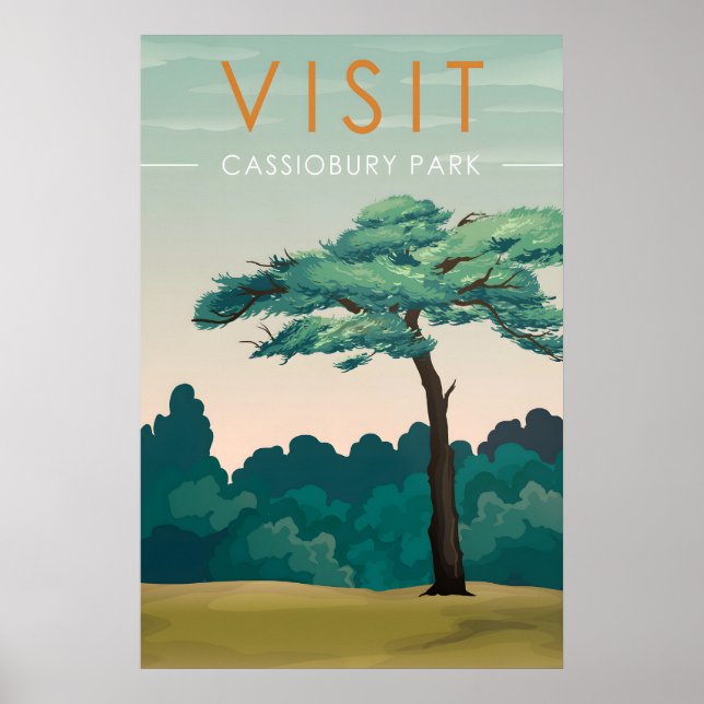 Affiche de voyage pour le parc Cassiobury Watford (Devant)