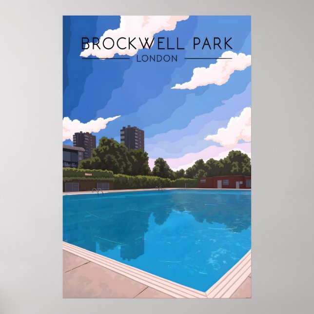 Affiche de voyage pour le parc de Brockwell à Lond (Devant)