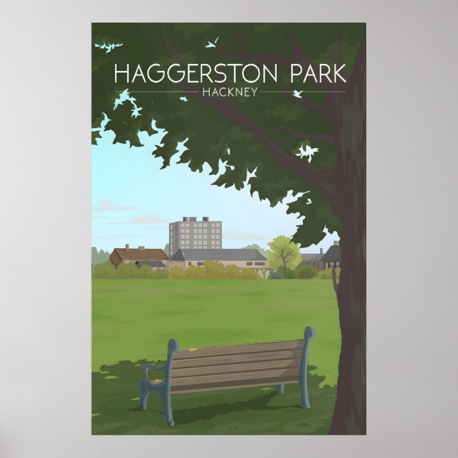 Affiche de voyage pour le parc Haggerston à Londre (Devant)