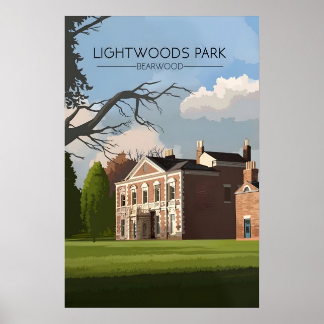 Affiche de voyage pour le parc Lightwoods Bearwood (Devant)