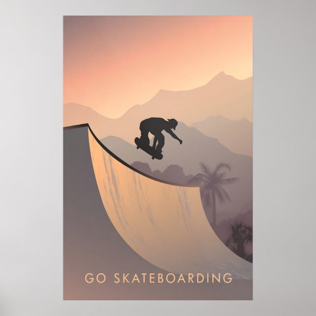 Affiche de voyage pour le skateboard (Devant)