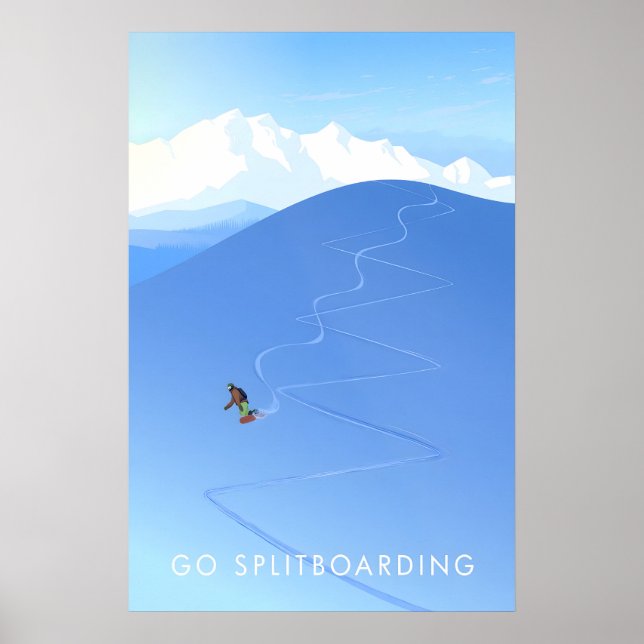 Affiche de voyage pour le splitboard à Go (Devant)