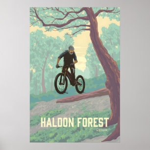 Affiche de voyage pour le vélo tout terrain dans l