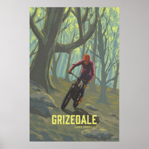 Affiche de voyage pour le vélo tout terrain de Gri
