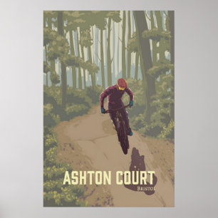 Affiche de voyage pour le VTT à Ashton Court