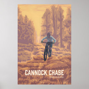 Affiche de voyage pour le VTT à Cannock Chase