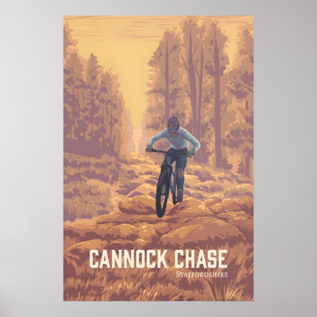 Affiche de voyage pour le VTT à Cannock Chase (Devant)