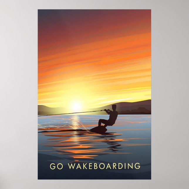 Affiche de voyage pour le wakeboard (Devant)