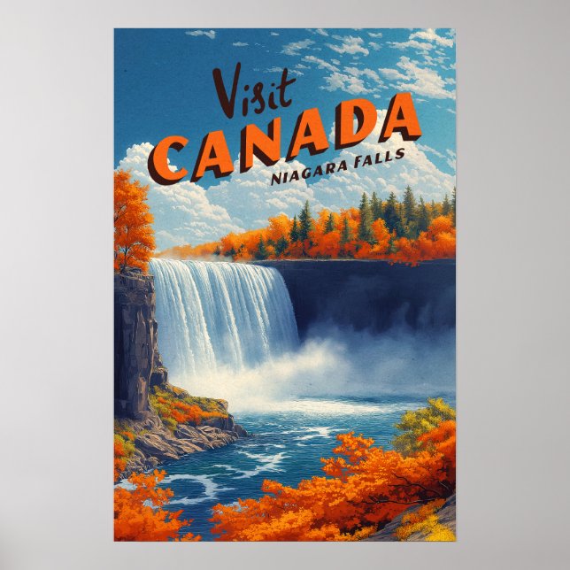 Affiche de voyage pour les chutes du Niagara au Ca (Devant)