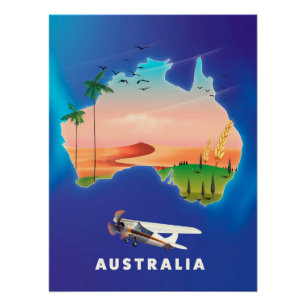 Affiche de voyage pour les vacances en Australie