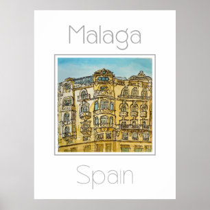 Affiche de voyage pour Malaga Espagne