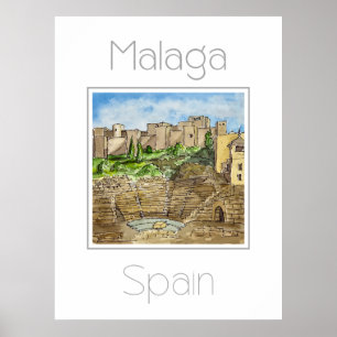 Affiche de voyage pour Malaga Espagne