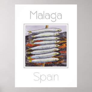 Affiche de voyage pour Malaga Espagne