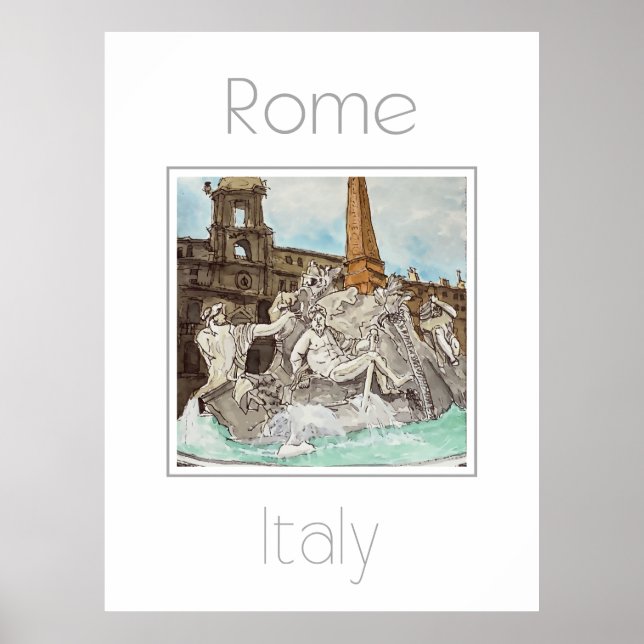 Affiche de voyage pour Rome Italie (Devant)