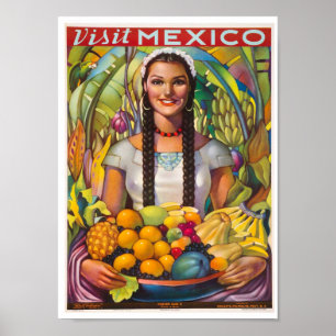 Affiche de voyage pour Visite Vintage au Mexique