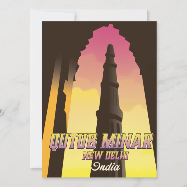 Affiche de voyage Qutub Minar New Delhi Inde (Devant)