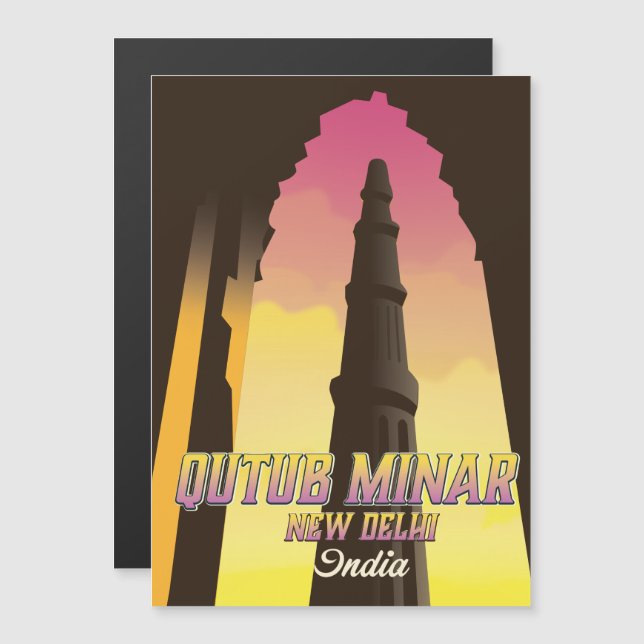 Affiche de voyage Qutub Minar New Delhi Inde (Devant / Derrière)