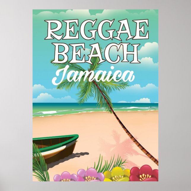 Affiche de voyage Reggae Beach Jamaïque (Devant)
