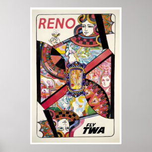Affiche de voyage Reno Nevada Art de casino Impres