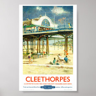 Affiche de voyage rétro de Cleethorpes Angleterre