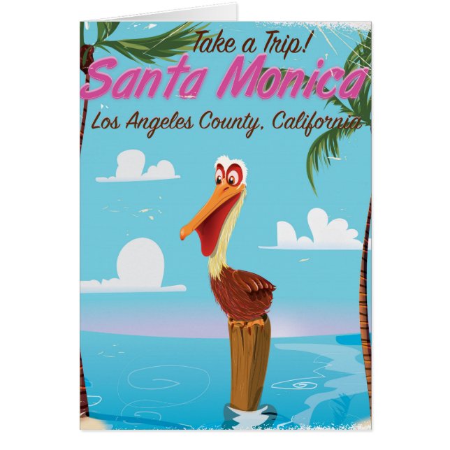 Affiche de voyage rétro de dessin animé de Santa M (Devant)