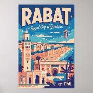 Affiche de voyage rétro de Rabat Maroc Art Print