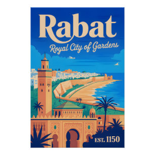 Affiche de voyage rétro de Rabat Maroc Art Print