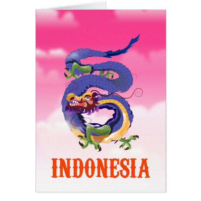 Affiche de voyage rétro Dragon d'Indonésie (Devant)