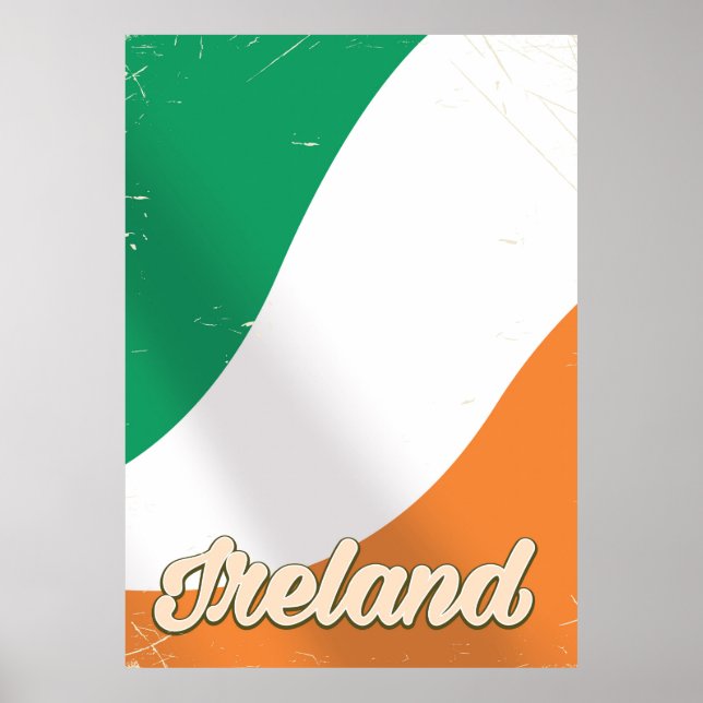 Affiche de voyage rétro du drapeau national de l'I (Devant)