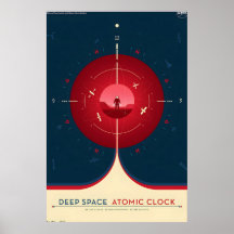 Affiche de voyage rétro NASA - Atomique de l'espac