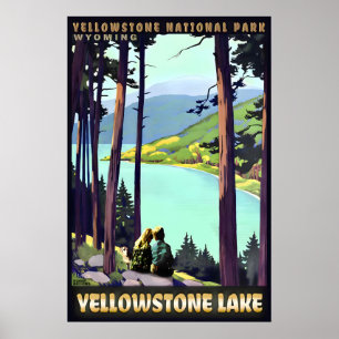 Affiche de voyage rétro Roger Broders du lac Yello