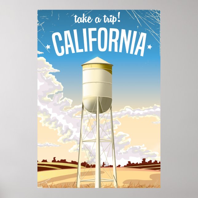 Affiche de voyage rétro Take a Trip Californie (Devant)