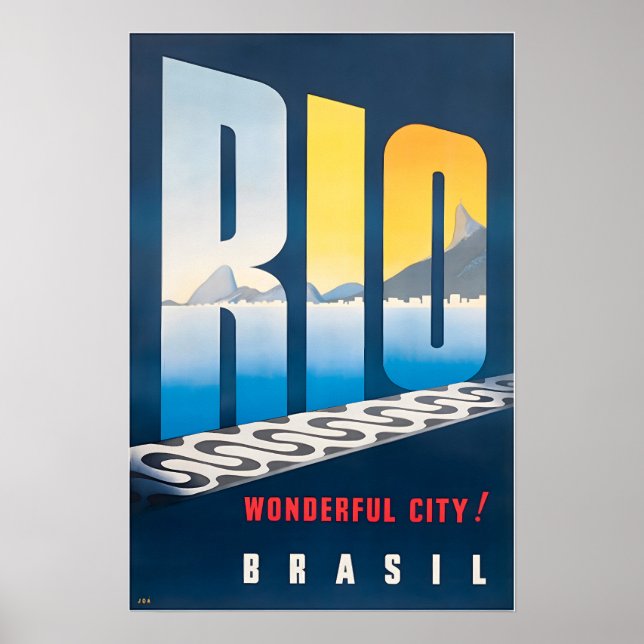 Affiche de voyage Rio De Janeiro Art Brésil Amériq (Devant)